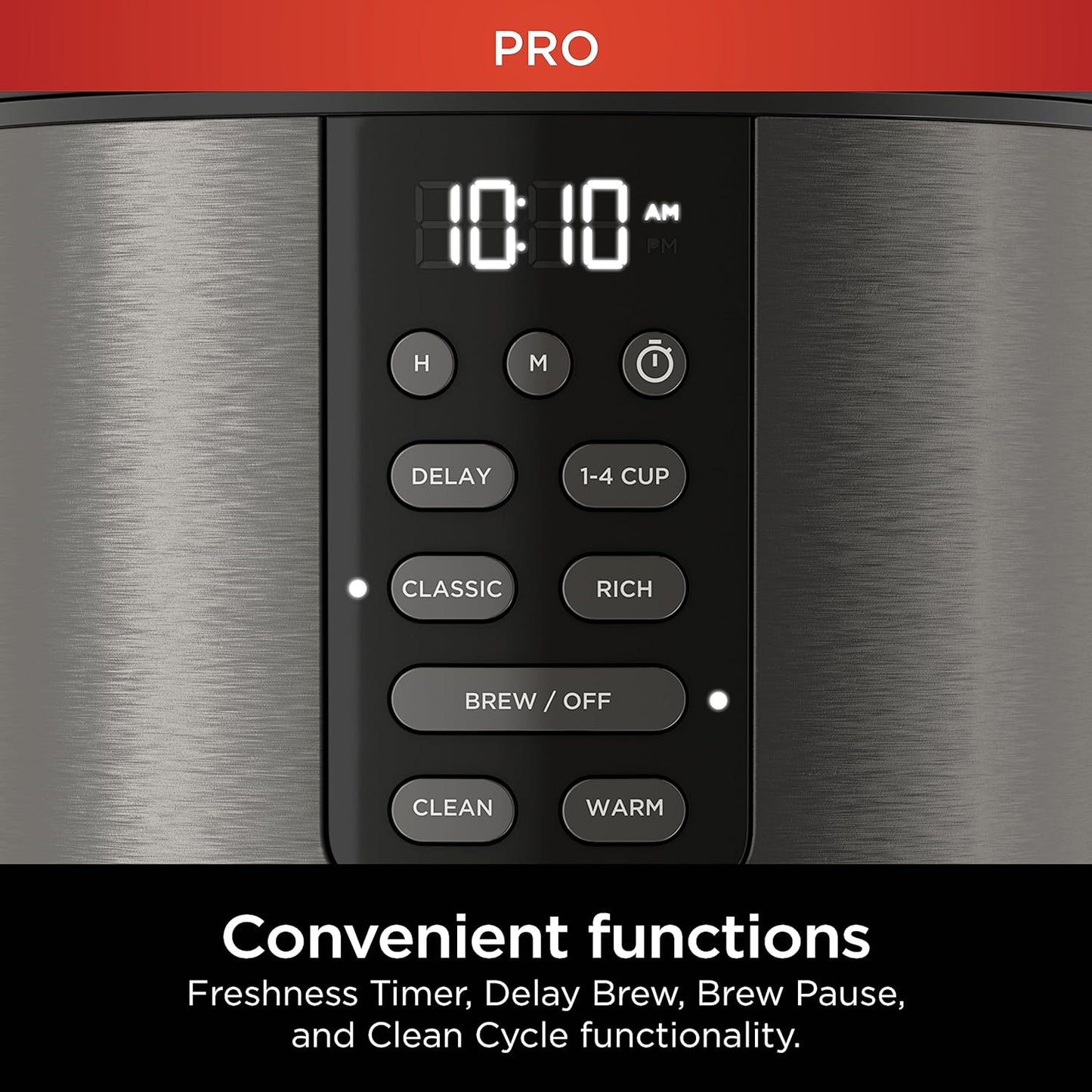Ninja Programmable XL 14-Cup Coffee Maker PRO, 14-Cup Glass Carafe, Freshness Timer, with Permanent Filter, Black Stainless Steel, DCM201BK