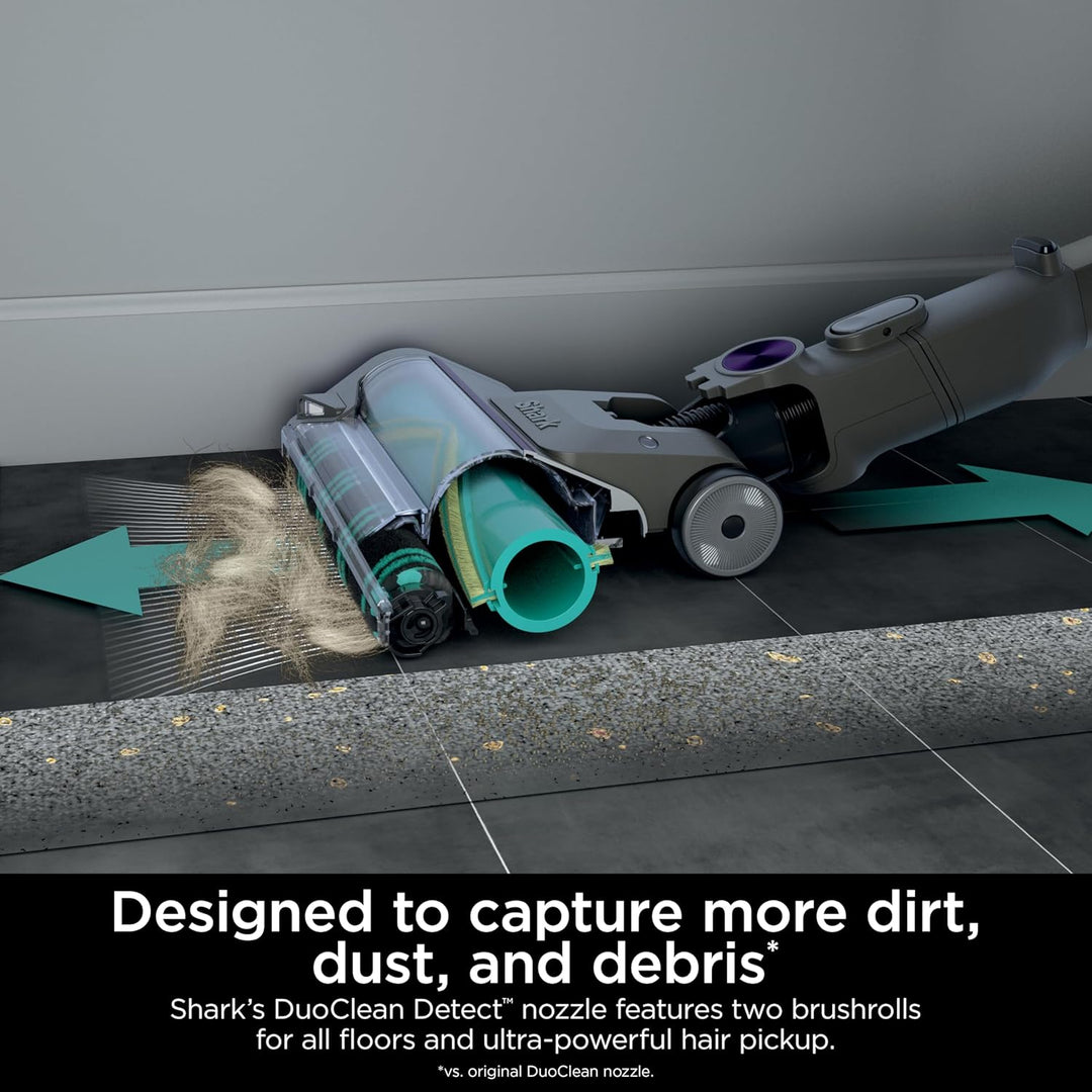 Shark Cordless Vacuum Cleaner with HEPA Filter, Powerdetect Clean & Empty, Powerful Suction, Portable, Rechargeable, Lightweight Stick Vacuum for Pet Hair, Carpets & Hardfloor, Grey/Purple, IP1251