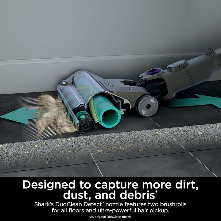 Shark Cordless Vacuum Cleaner with HEPA Filter, Powerdetect Clean & Empty, Powerful Suction, Portable, Rechargeable, Lightweight Stick Vacuum for Pet Hair, Carpets & Hardfloor, Grey/Purple, IP1251