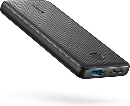 Anker Power Bank(Powercore 10K),Compact Travel-Ready 10,000Mah Battery Pack with Poweriq Charging Technology,5V/3A High-Speed Charging for Iphone,Ipad,And More (USB-C Input and Output（Black），1Pack)