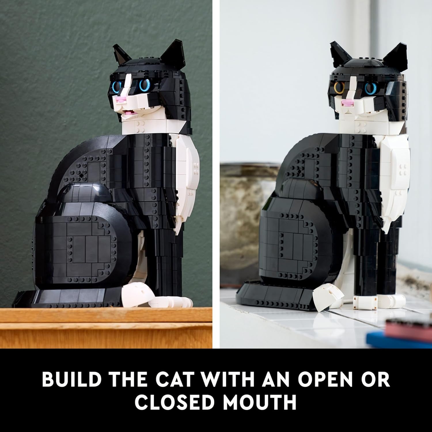 LEGO Ideas Tuxedo Cat, Home Décor, Cat Gift Idea for Animal-Lovers, Cat Lover Gifts, Collectible Model, Creative Activity, Building Set for Adults, 21349