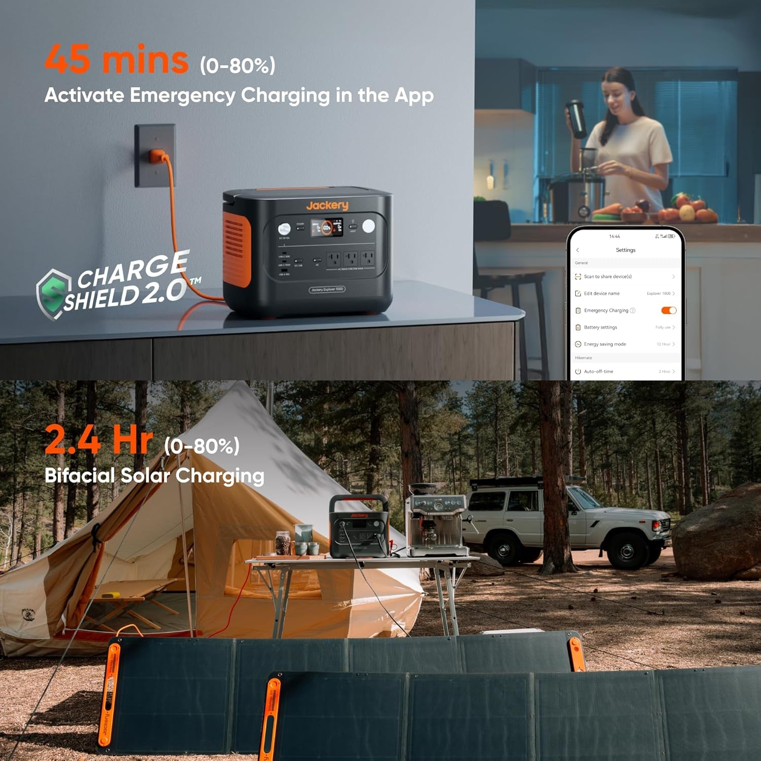 Jackery Explorer 1000 V2 Portable Power Station(2024 New),1070Wh Lifepo4 Battery,1500W AC/100W USB-C Output, 1 Hr Fast Charge, Solar Generator for Outdoor Camping,Off-Grid Living,Rv,Emergency