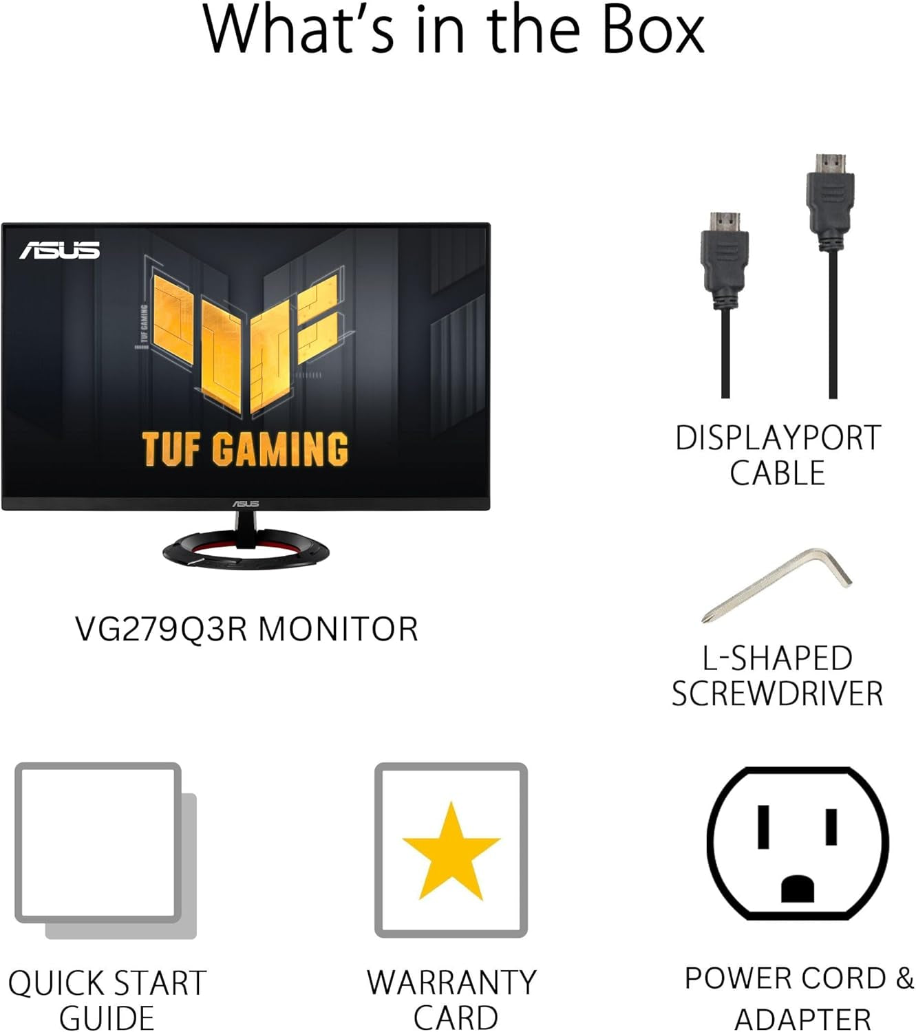 ASUS TUF Gaming 27” 1080P Monitor (VG279Q3R) - Full HD, 180Hz, Fast IPS, Extreme Low Motion Blur, 1Ms, Freesync, Variable Overdrive, Shadow Boost, Eye Care, 100% Srgb, 3 Yr Warranty