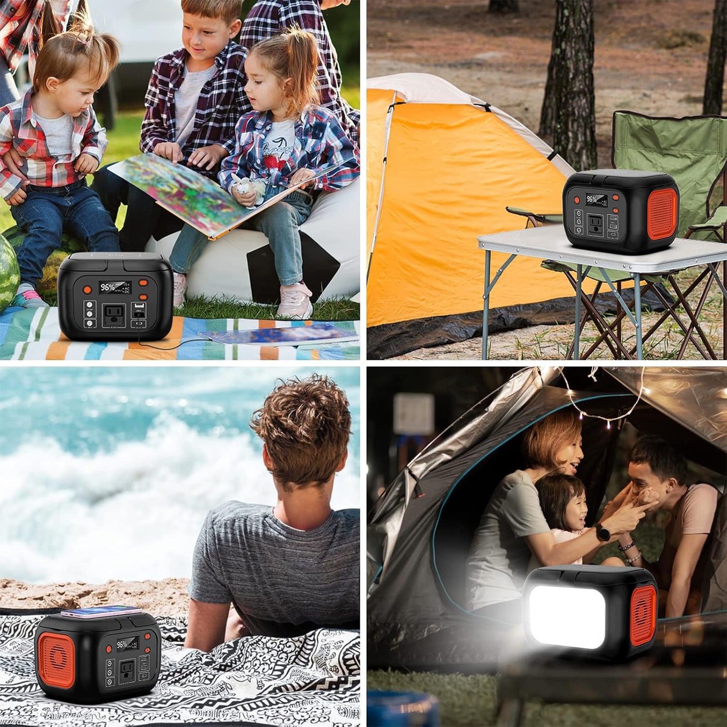 Portable Power Station 97Wh Power Bank 26400Mah Battery Pack Fasting Charging 150W AC Outlet Solar Generators with Wireless Charging Battery Bank LED Flashlight Power Supply for Camping RV Emergency