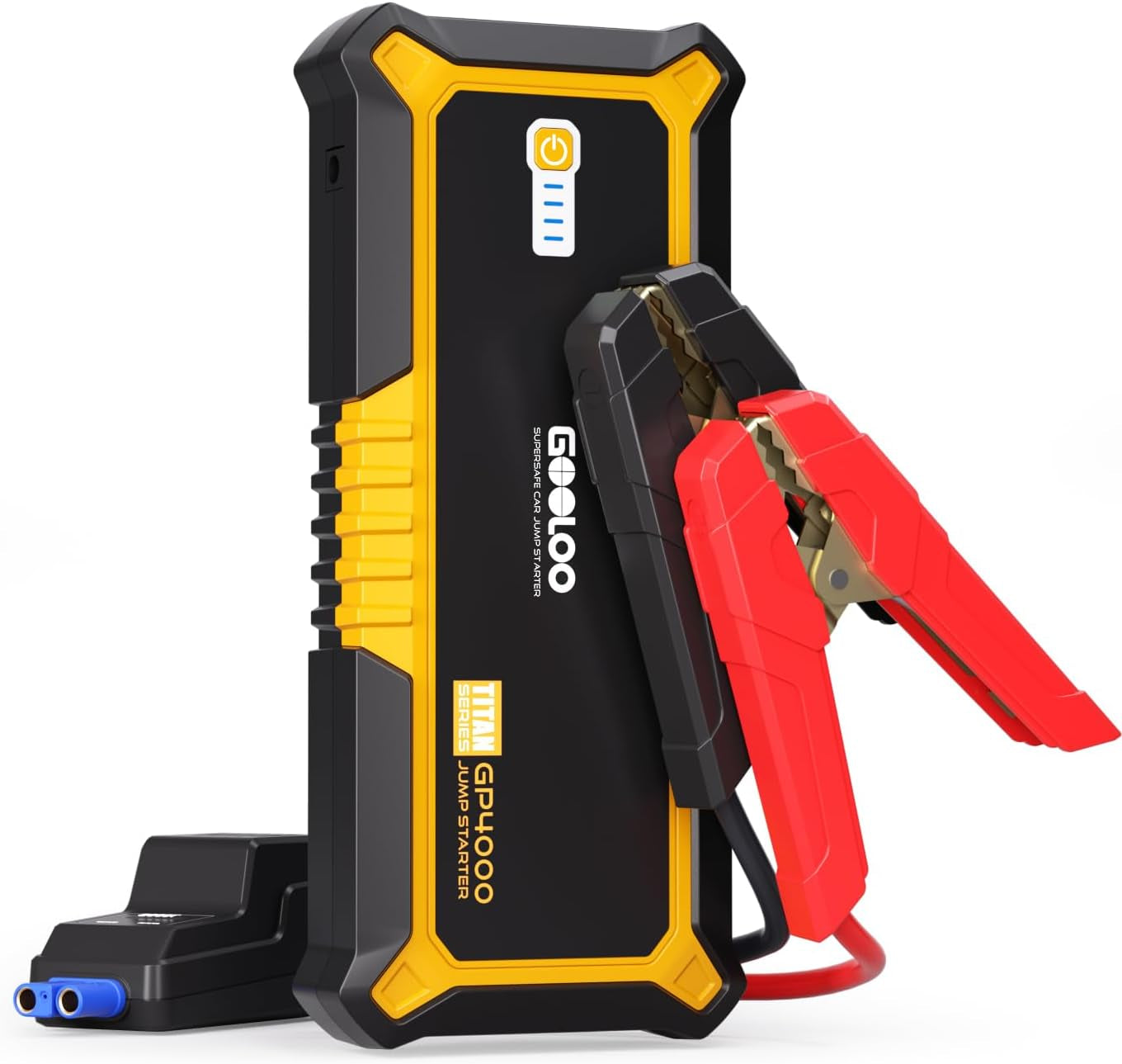 GOOLOO GP4000 Jump Starter 4000A Peak Car Starter (All Gas,Up to 10.0L Diesel Engine) Supersafe 12V Lithium Jump Box,Auto Battery Booster Pack,Portable Power Bank with USB Quick Charge and Type C Port