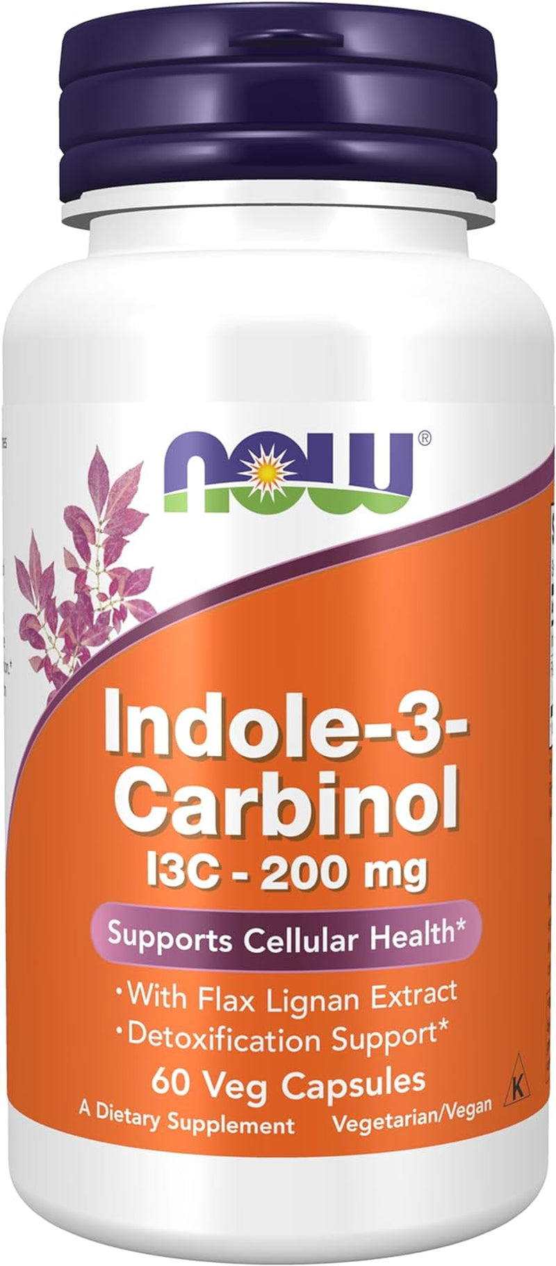 NOW Foods Supplements, Indole-3-Carbinol 200 Mg with Flax Lignan Extract, 60 Veg Capsules