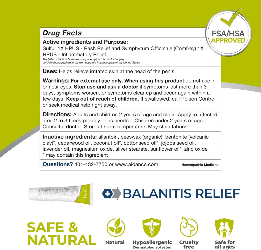 Terrasil Balanitis Relief - Balanitis Treatment for Men, Natural Soothing Foreskin Ointment for Relief from Symptoms of Irritation, Itch, and Inflammation. Dermatologist Tested (.5Oz)