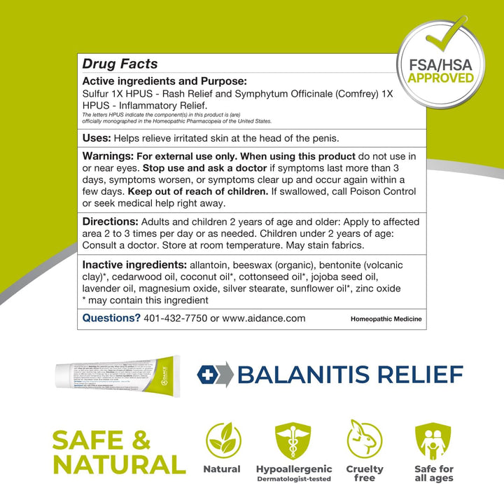 Terrasil Balanitis Relief - Balanitis Treatment for Men, Natural Soothing Foreskin Ointment for Relief from Symptoms of Irritation, Itch, and Inflammation. Dermatologist Tested (.5Oz)