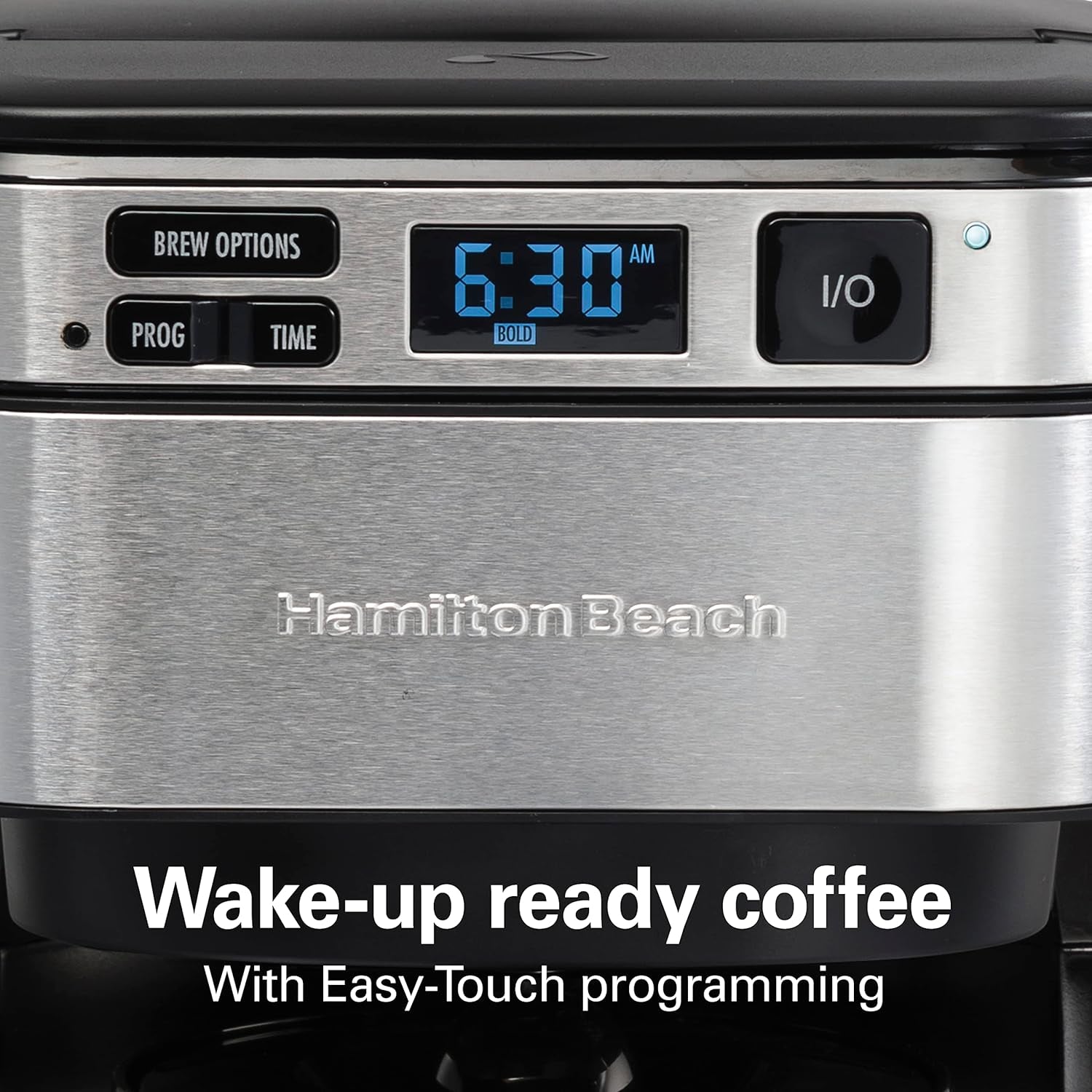 Hamilton Beach Programmable Coffee Maker, 12 Cups, Front Access Easy Fill, Pause & Serve, 3 Brewing Options, Black (46310)