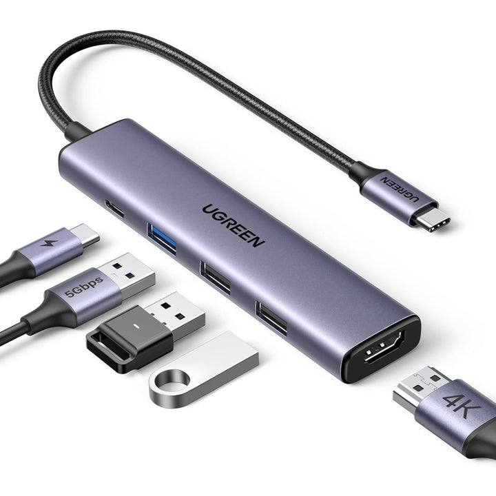 UGREEN Revodok 105 – Hub USB-C 5 en 1 con HDMI 4K y PD 100W