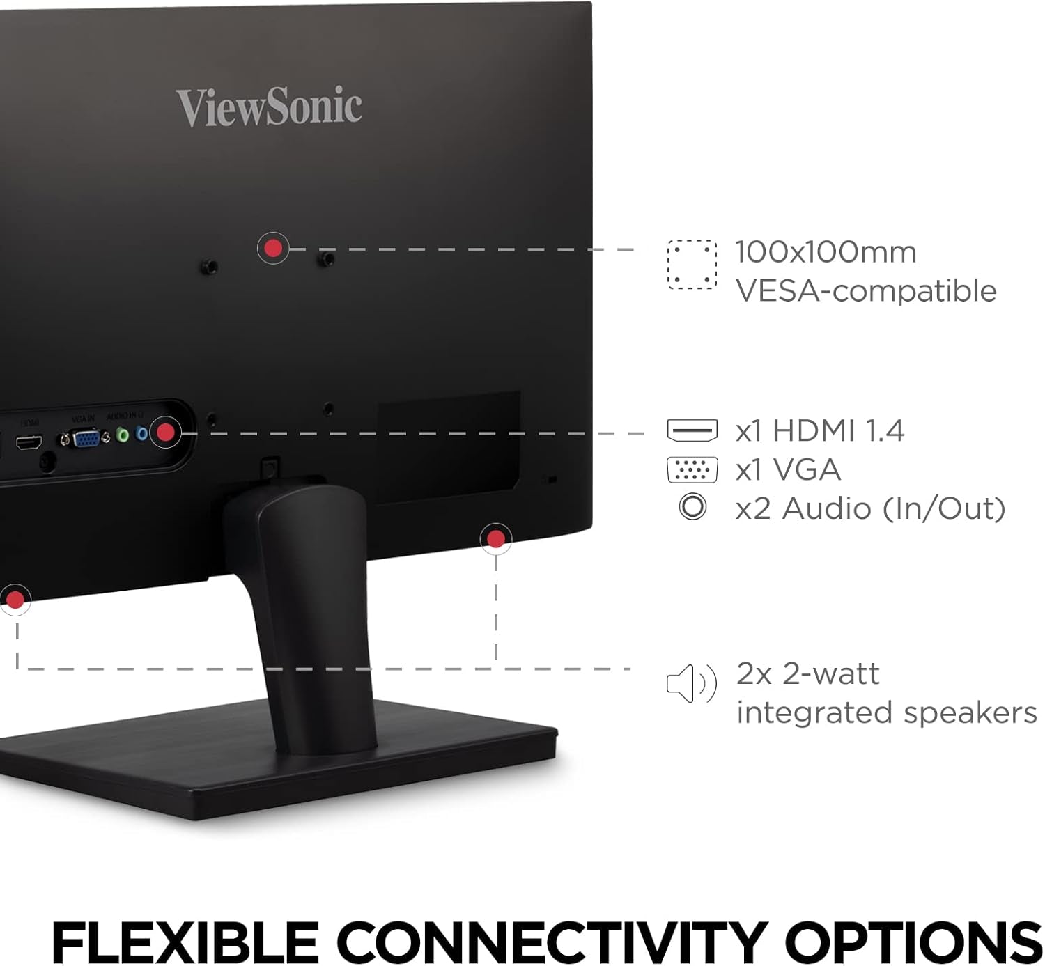 Viewsonic VS2447M 24 Inch 1080P Monitor with 75Hz, Freesync, Thin Bezels, Eye Care, HDMI, VGA Inputs for Home and Office