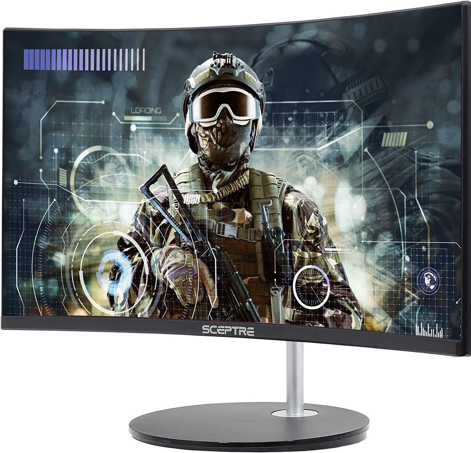 Sceptre Curved 24-Inch Gaming Monitor 1080P R1500 98% Srgb HDMI X2 VGA Build-In Speakers, VESA Wall Mount Machine Black (C248W-1920RN Series)