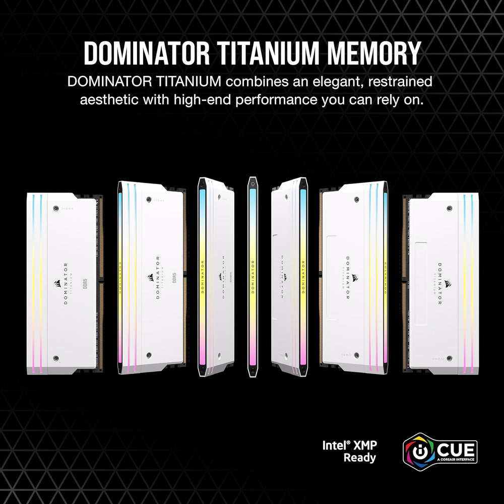 CORSAIR Dominator Titanium RGB DDR5 RAM 32GB (2X16Gb) DDR5 7000Mhz CL34 Intel XMP Icue Compatible Computer Memory - White (CMP32GX5M2X7000C34W)
