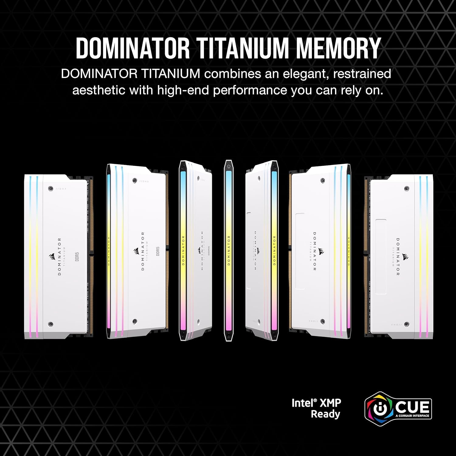 CORSAIR Dominator Titanium RGB DDR5 RAM 32GB (2X16Gb) DDR5 7000Mhz CL34 Intel XMP Icue Compatible Computer Memory - White (CMP32GX5M2X7000C34W)