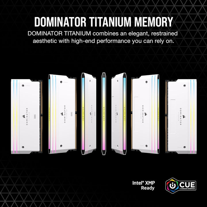 CORSAIR Dominator Titanium RGB DDR5 RAM 32GB (2X16Gb) DDR5 7000Mhz CL34 Intel XMP Icue Compatible Computer Memory - White (CMP32GX5M2X7000C34W)