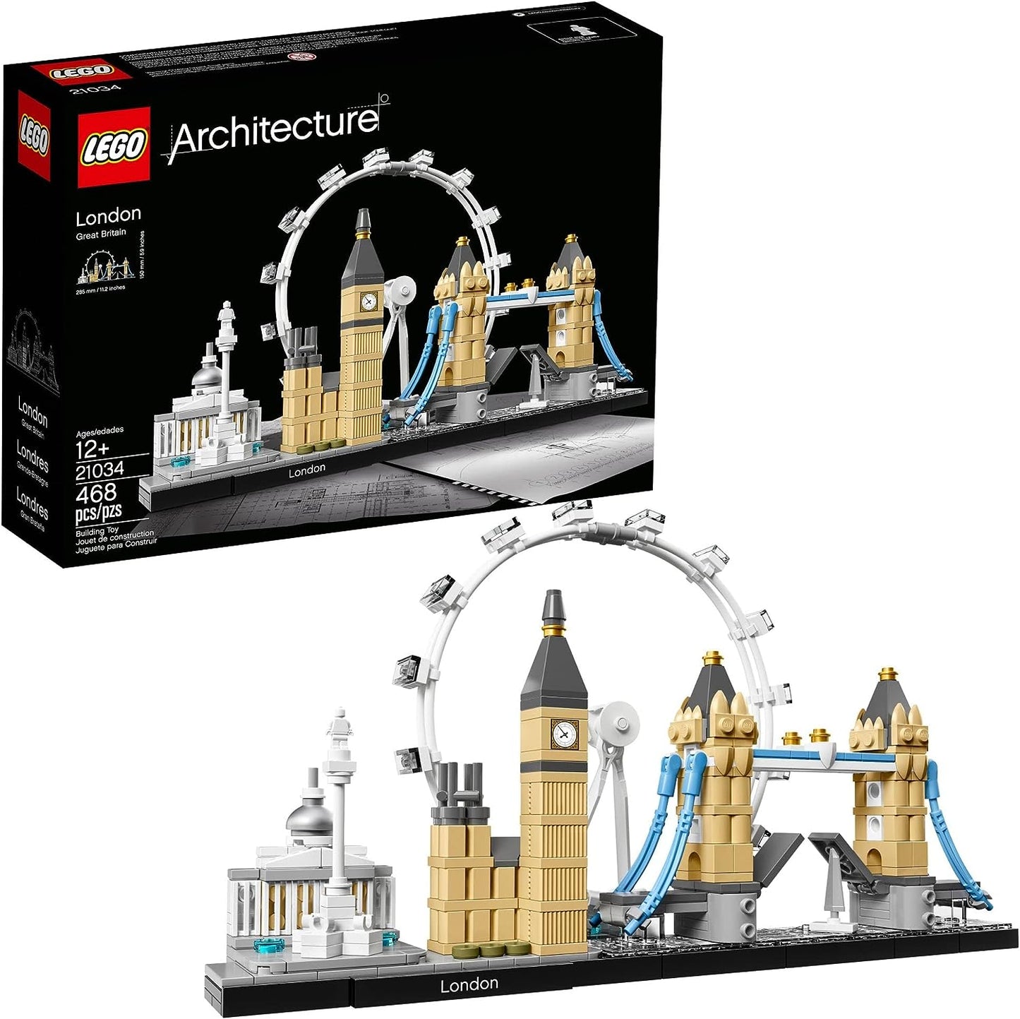 LEGO Architecture London Skyline Collection 21034 Building Set Model Kit and Gift for Kids and Adults (468 Pieces)