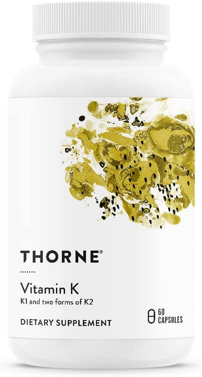 THORNE Vitamin K (Formerly 3-K Complete) - Vitamins K1 and K2 (As MK-4 and MK-7) - Supports Strong Bones - 60 Capsules