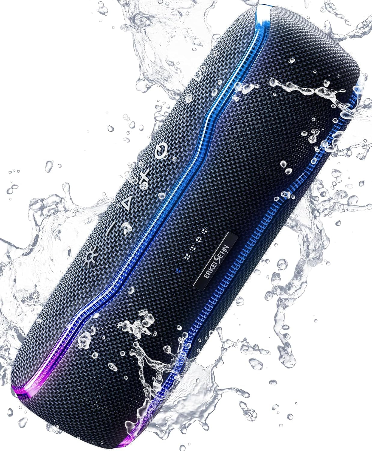 Portable Bluetooth Speaker, IPX7 Waterproof Wireless Speaker with Colorful Flashing Lights, 25W Super Bass 24H Playtime, 100Ft Range, TWS Pairing for Outdoor, Home, Party, Beach, Travel