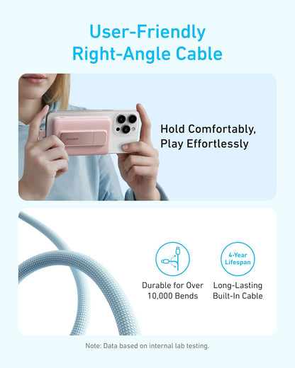 Anker Zolo Magnetic Power Bank, 10,000Mah Wireless Portable Charger with 30W Max Fast Charging, Battery Pack with Built-In USB-C Cable and Adjustable Stand, for Iphone 16/15 Series, Airpods, and More