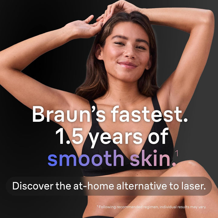 Braun IPL Skin I·Expert, at Home Laser Hair Removal, Holiday Gifts for Women and Men with Free App, Vanity Case, Venus Razor, 4 Smart Heads, PL7387