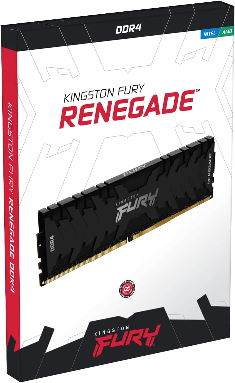 Kingston FURY Renegade 64GB (2X32Gb) 3200Mt/S DDR4 CL16 Desktop Memory Kit of 2 | Intel XMP | AMD Ryzen | Low Latency | KF432C16RBK2/64