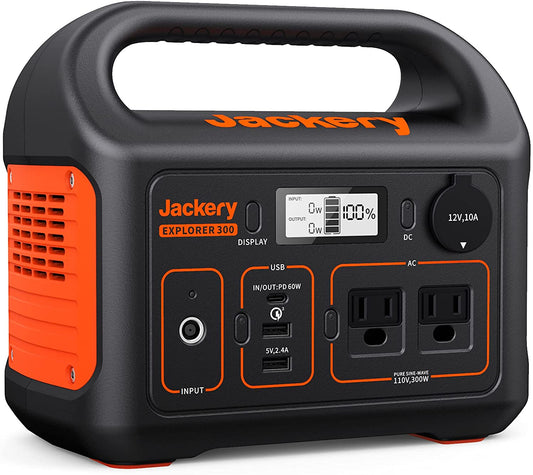 Jackery Portable Power Station Explorer 300, 293Wh Backup Lithium Battery, Solar Generator for Outdoors Camping Travel Hunting Blackout (Solar Panel Optional)