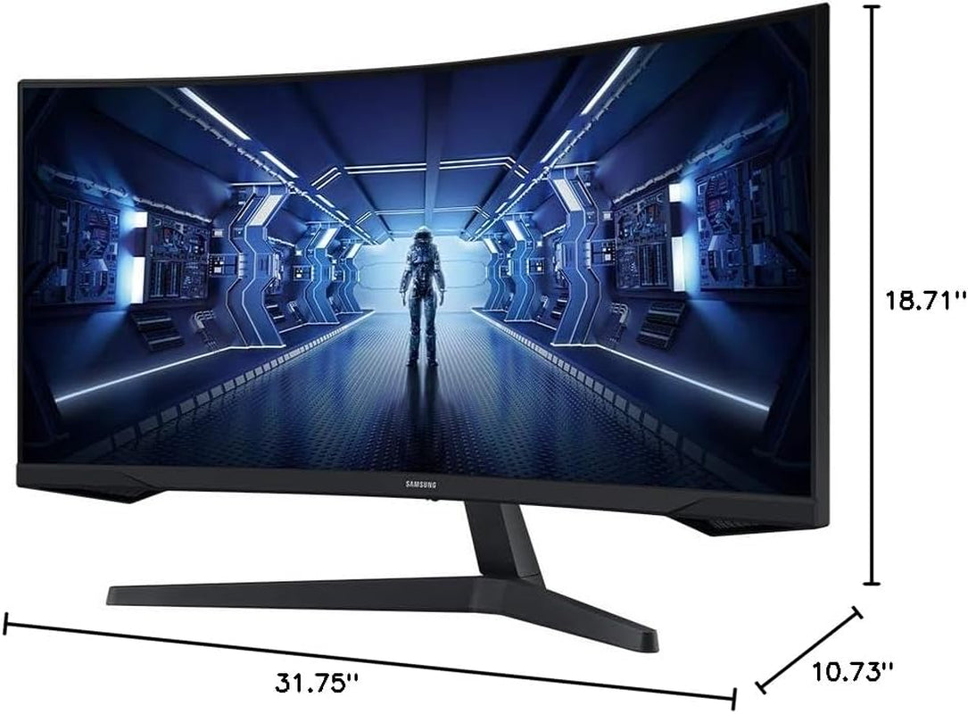 SAMSUNG 34" Odyssey G5 Ultra-Wide Gaming Monitor with 1000R Curved Screen, 165Hz, 1Ms, Freesync Premium, WQHD, LC34G55TWWNXZA, 2020, Black