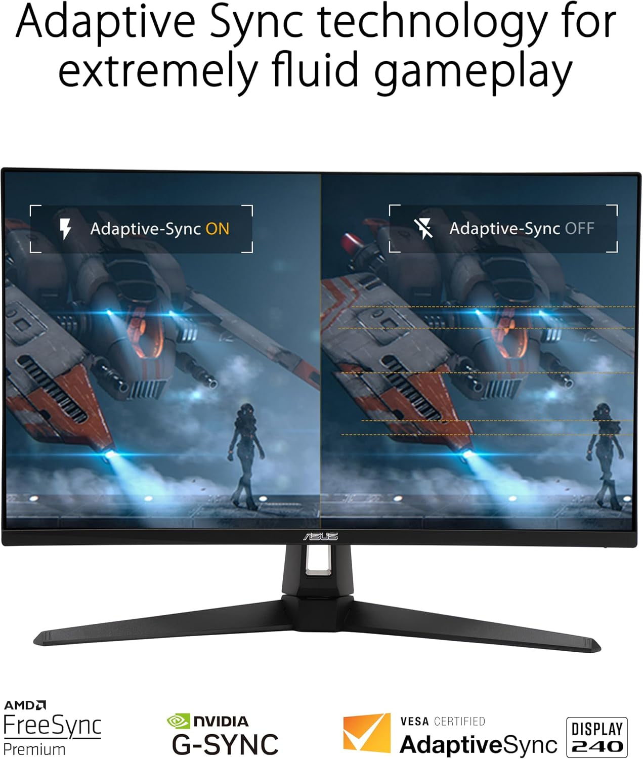 ASUS TUF Gaming 27” 1440P Gaming Monitor (VG27AQM1A) - QHD (2560 X 1440), 260Hz, 1Ms, Fast IPS, Extreme Low Motion Blur Sync, Freesync Premium, G-SYNC Compatible, Displayhdr400, 3 Year Warranty