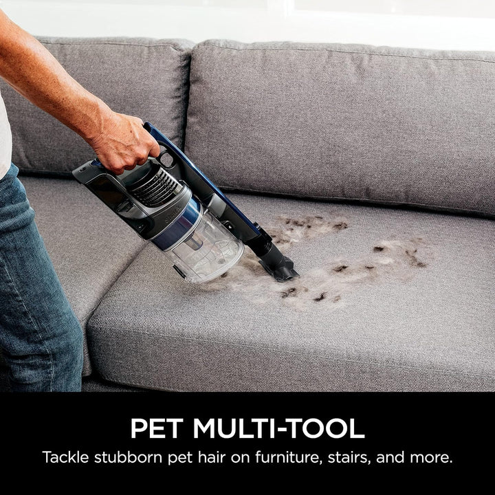 Shark Cordless Vacuum Cleaner with HEPA Filter, Lightweight, Portable, Rechargeable, Powerful Pet Hair Pickup, Removable Handheld, Crevice Tool, Dusting Brush, 50-Min Runtime, Blue, IZ363HT