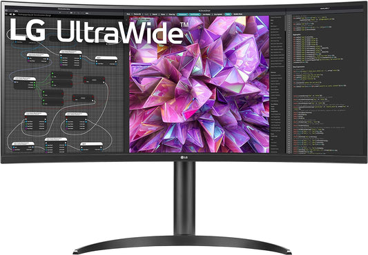 LG Ultrawide QHD 34-Inch Curved Computer Monitor 34WQ73A-B, IPS with HDR 10 Compatibility, Built-In-Kvm, and USB Type-C, Black