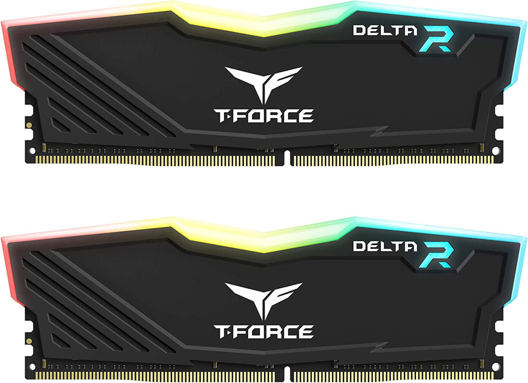TEAMGROUP T-Force Delta RGB DDR4 32GB (2X16Gb) 3600Mhz (PC4-28800) CL18 Desktop Gaming Memory Module Ram TF3D432G3600HC18JDC01 - Black