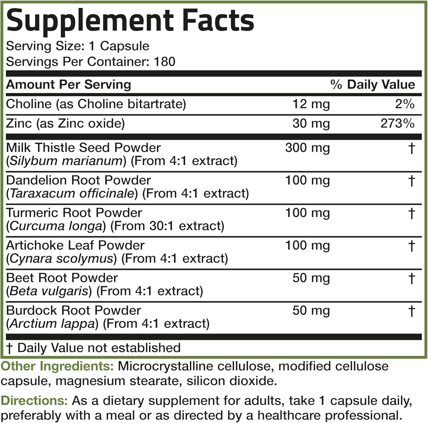 Bronson Liver Detox Advanced Detox & Cleansing Formula Supports Health Liver Function with Milk Thistle, Dandelion Root, Turmeric, Artichoke Leaf & More, Non-Gmo, 180 Vegetarian Capsules