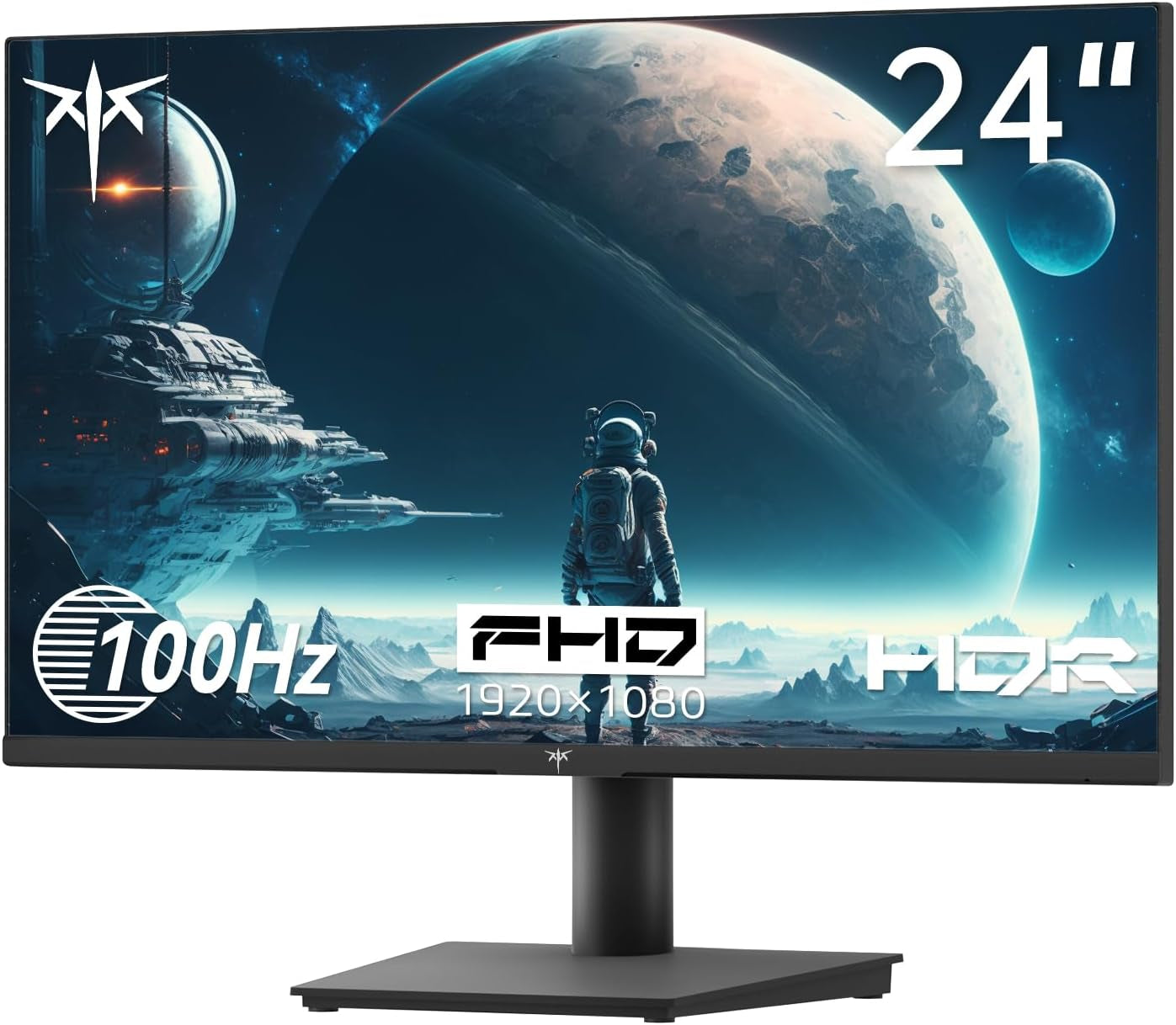 KTC 24 Inch Monitor - 1080P Monitor, 100Hz Freesync Gaming Monitor with HDR10,VESA Mountable, Adjustable Tilt, Zeroframe Design, Hdmi,Vga,Earphone Ports, PC Monitor Work Monitor for Office