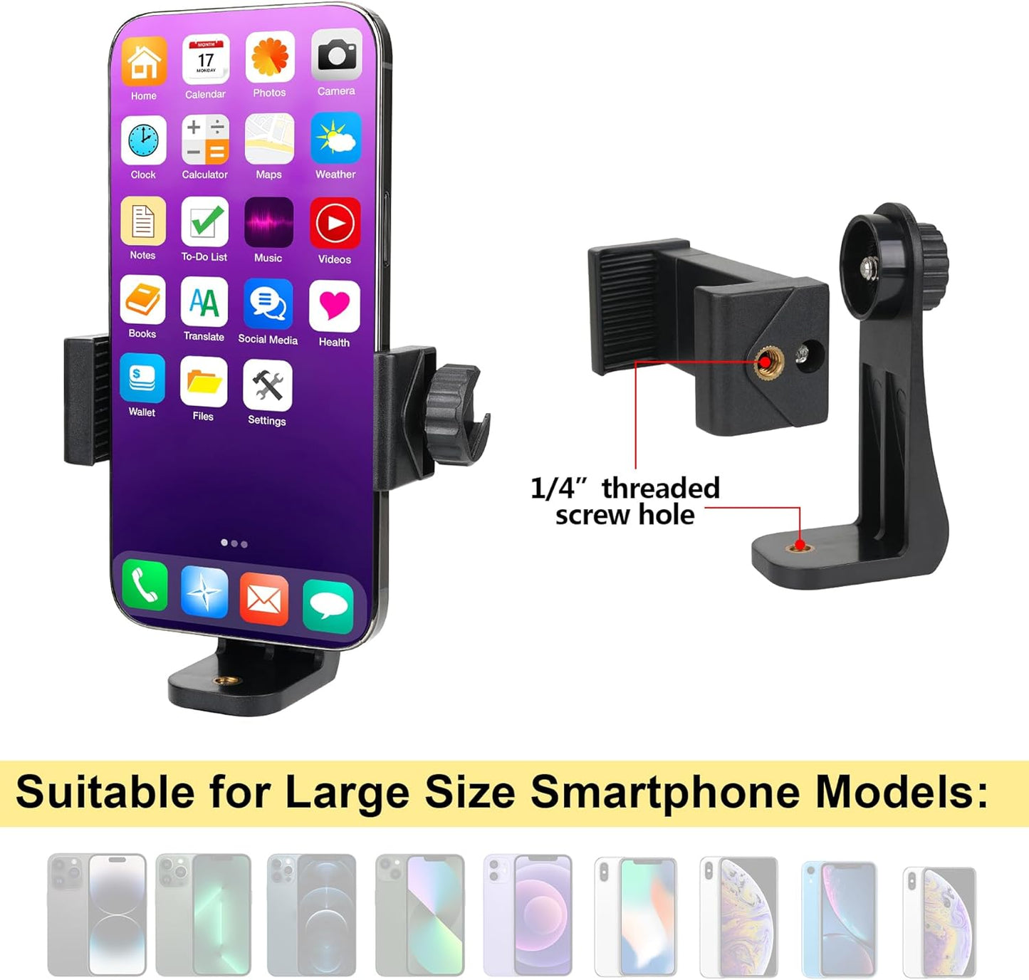 Ergonomic Anti-Falling Cell Phone Vlogging Hand Grip Stabilizer Smartphone Holder Rig Mount Video Kit W/Safety Strap Portable Selfie Stick for Iphone Samsung (Landscape+Portrait)-Mic/Light Adapter