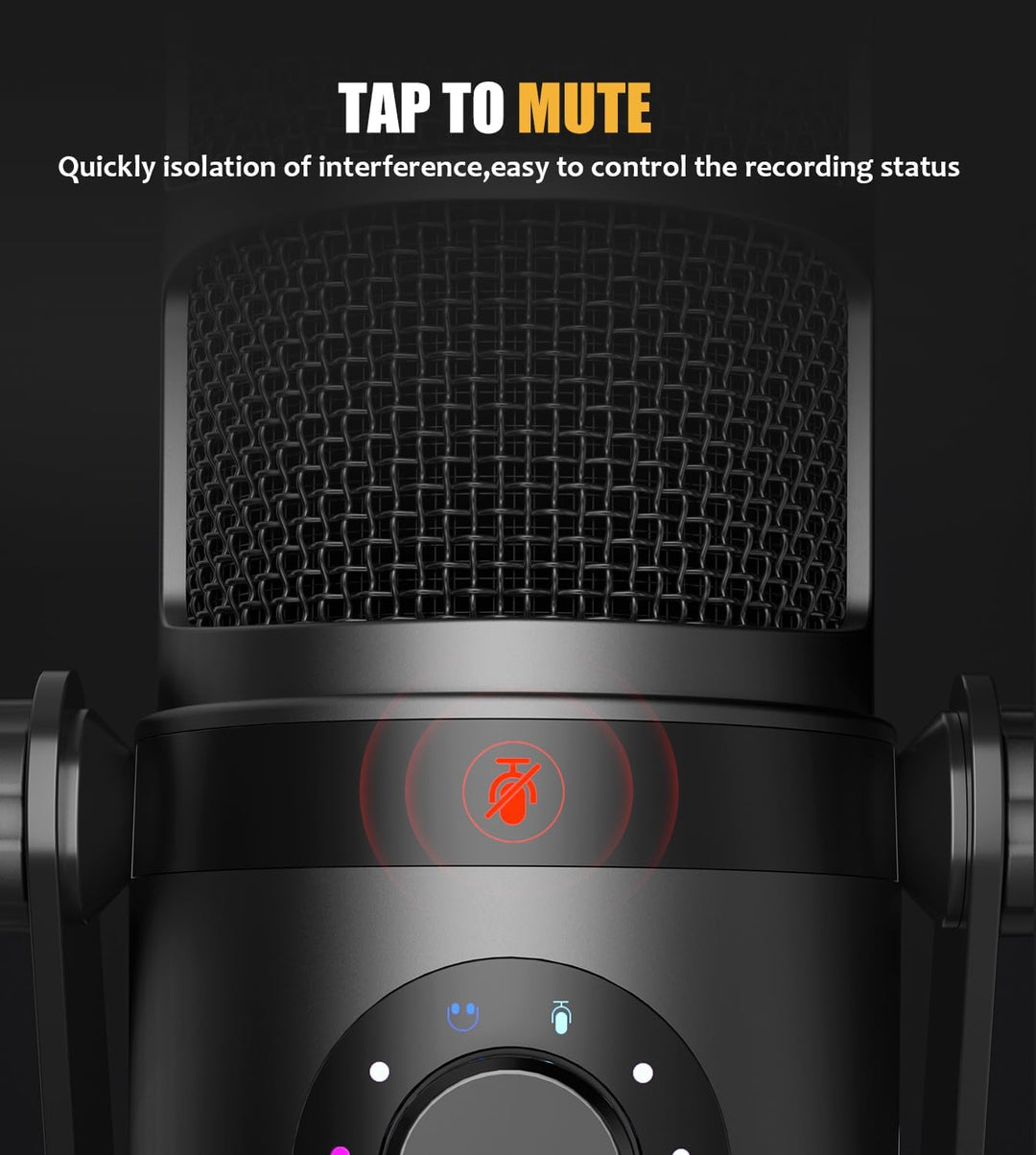 MAONO Dynamic Microphone, USB/XLR Podcast PC Microphone with Software, Eq,Tap-To-Mute, Headphone Jack, Gain Knob & Volume Control, Studio Mic for Broadcast, Recording, Streaming & Gaming (PD400X)