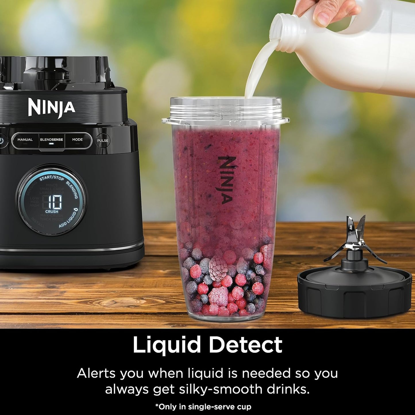 Ninja TB401 Detect Kitchen System Power Blender + Processor Pro, Blendsense Technology, Blender, Chopping & Smoothies, 1800 Peak Watts, 72 Oz. Pitcher, 64 Oz. Food Processor, 24 Oz. To-Go Cup, Black