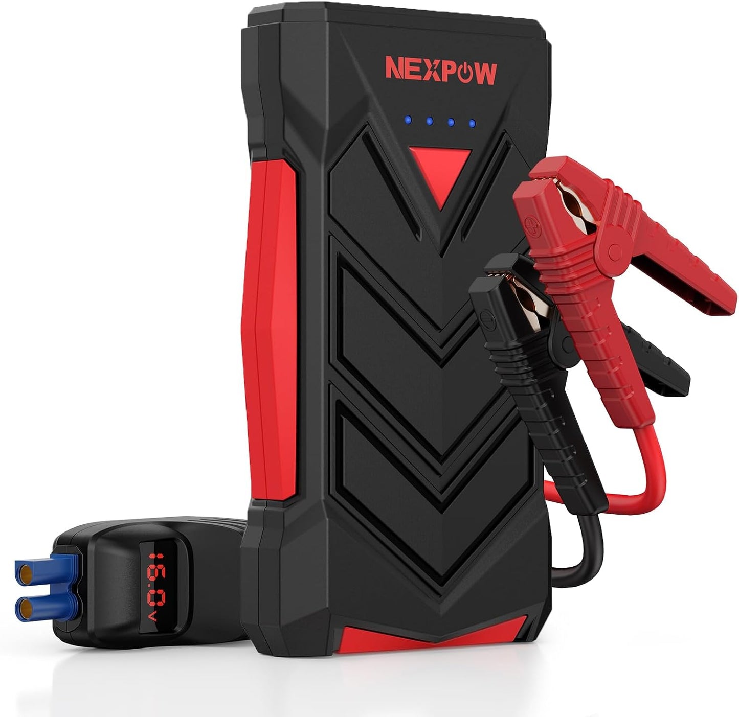 NEXPOW Portable Jump Starter,12V Car Battery Jump Starter Power Pack with USB Quick Charge (Up to 7L Gas or 5.5L Diesel Engine) Battery Booster with Built-In LED Light