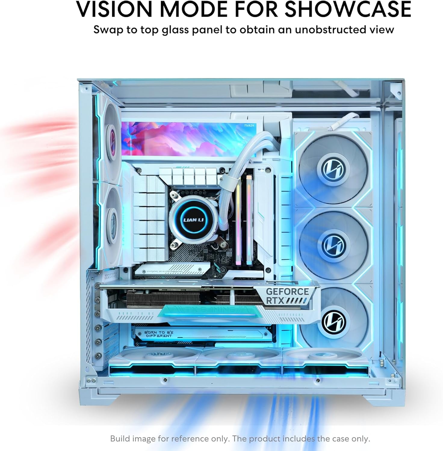 Lian Li O11Vision Compact White-Steel-Tempered Glass ATX Mid Tower Computer Case-Back Connect Support-O11Vpw