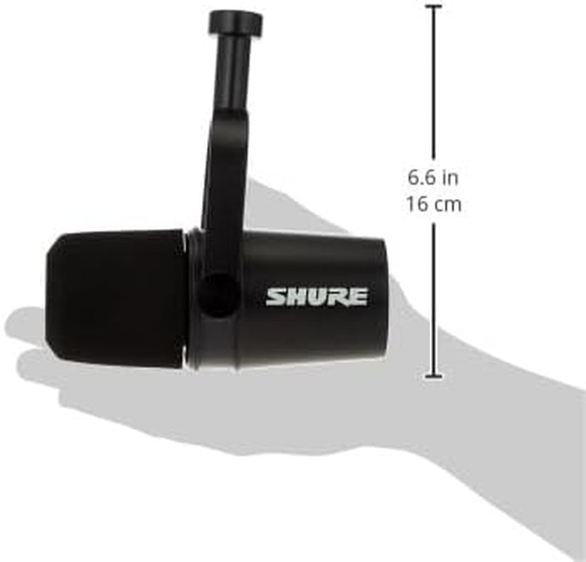 Shure MV7X Microphone - XLR Only Pro Quality Dynamic Mic for Podcasting & Vocal Recording, Voice-Isolating Technology, All Metal Construction, Mic Stand Compatible, Optimized Frequency - Black