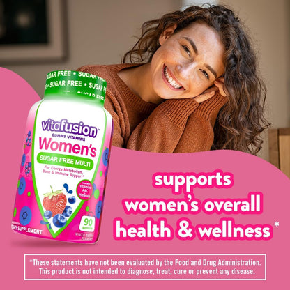 Vitafusion Women’S Sugar Free Daily Multivitamin Supplement, Keto Diet Friendly Adult Gummy Vitamin for Energy, Bone & Immune Support*, 90 Count