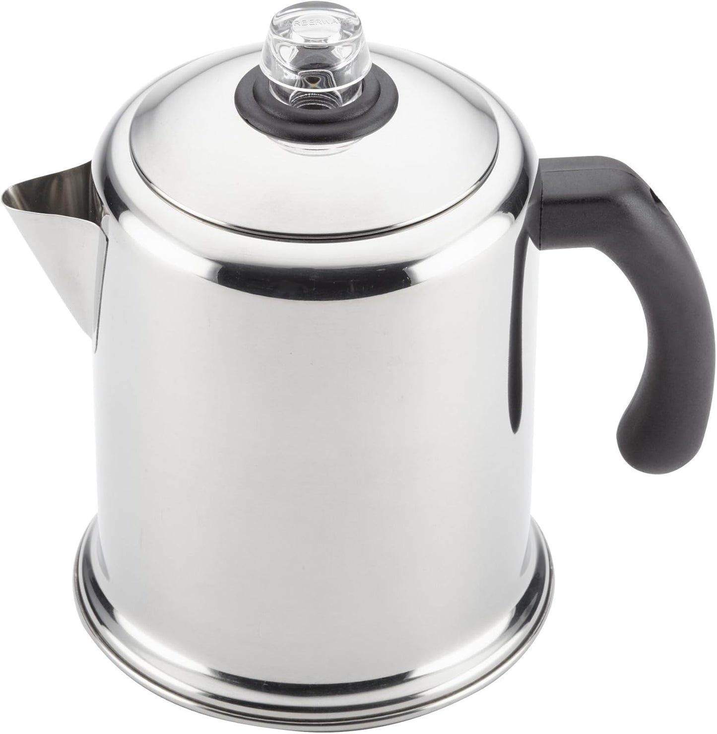 Farberware 47053 Classic Stainless Steel Yosemite 12-Cup Coffee Percolator, 12 Cup Coffee Maker, Silver