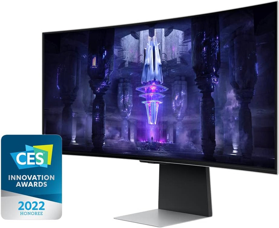 SAMSUNG 34" Odyssey G85SB Series QD-OLED Ultra WQHD Curved Gaming Monitor, 175Hz, 0.03Ms, Displayhdr True Black 400, AMD Freesync Premium Pro, Advanced Game Streaming, LS34BG850SNXZA, 2023