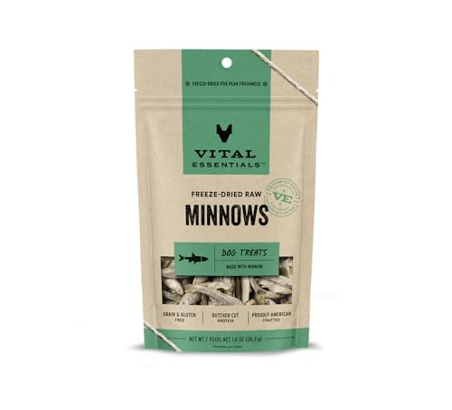 Vital Essentials Minnows 1 oz Snack natural liofilizado alto en proteina perros