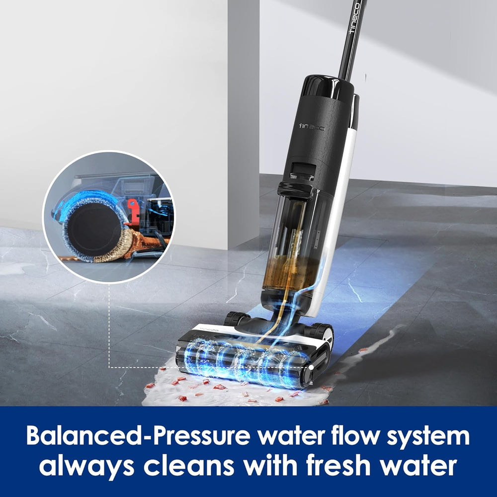 Tineco FLOOR ONE S7 Flashdry Smart Cordless Wet Dry Vacuum Cleaner, Long Runtime, Great for Sticky Messes, Self-Cleaning, 158℉Hot Air Flashdrying, Dual-Sided Edge Cleaning, Extended Battery Lifespan