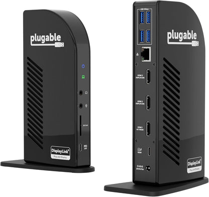 Plugable 13-In-1 USB-C Triple Monitor Docking Station, 100W Laptop Charging, Displaylink Docking Station for Mac (Driver Req), Windows, Chrome (3 HDMI, 1 USB-C with 20W Charging, 4 USB, Ethernet, SD)