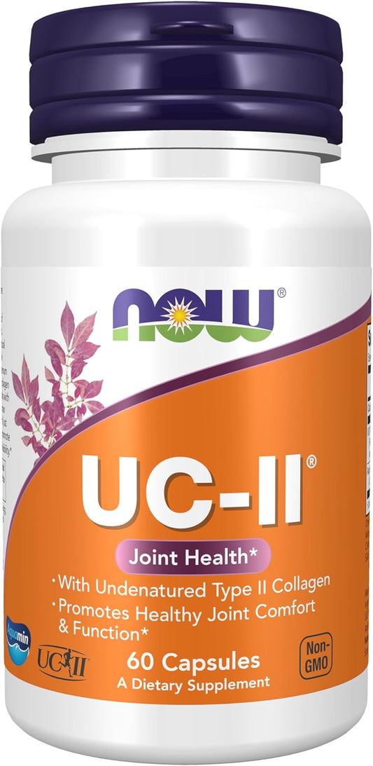 NOW Foods Supplements, UC-II Type II Collagen with Undenatured Type II Collagen, 60 Veg Capsules