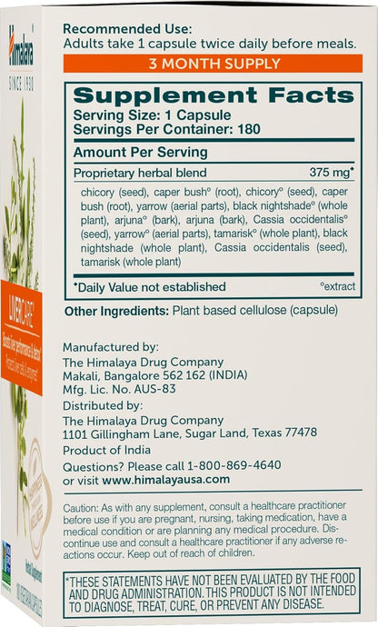Himalaya Livercare for Total Liver Support, Cleanse and Detox, Protects Cells & Enzymes, 375 Mg, 180 Capsules, 90 Day Supply