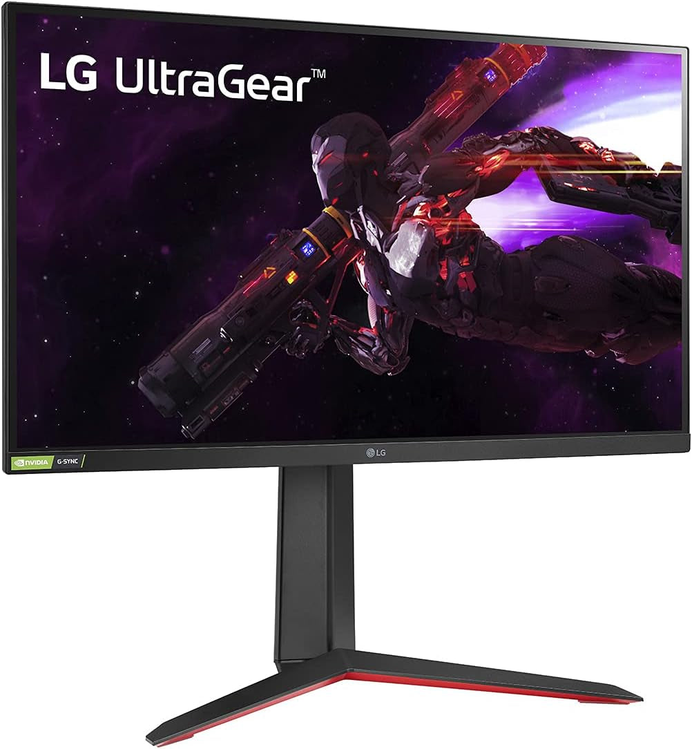 LG 27GP850-B Ultragear Gaming Monitor 27-Inch QHD (2560 X 1440) Nano IPS Display 1Ms Response Time 165Hz Refresh Rate NVIDIA G-SYNC Compatible AMD Freesync Premium Tilt/Height/Pivot Adjustable Stand