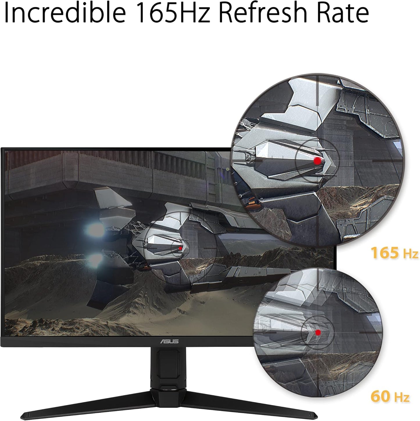 ASUS TUF Gaming 23.8” 1080P Monitor (VG247Q1A) - Full HD, 165Hz (Supports 144Hz), 1Ms, Extreme Low Motion Blur, Adaptive-Sync, Freesync Premium, Shadow Boost, Speakers, Eye Care, HDMI, Displayport