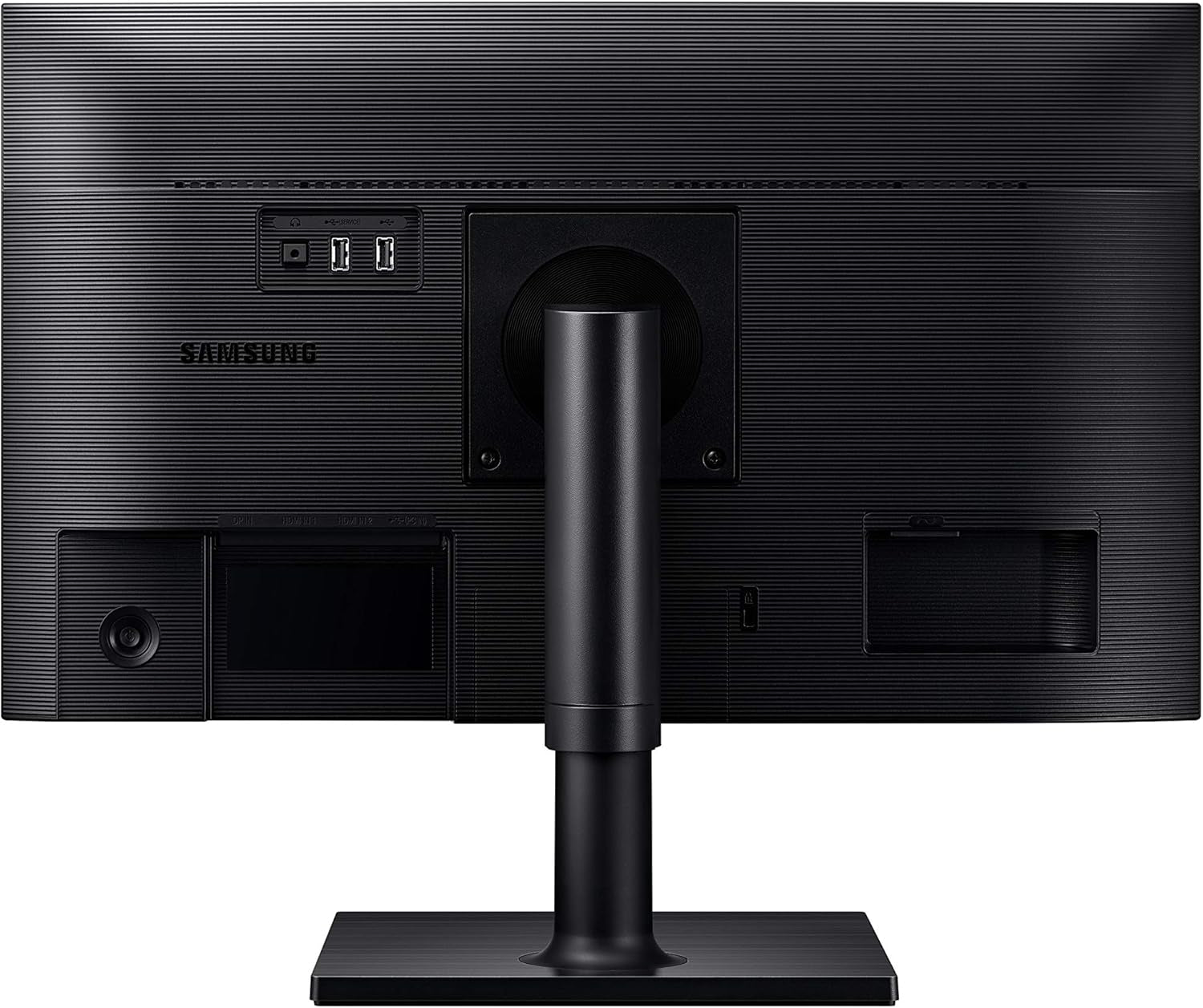 SAMSUNG FT45 Series 24-Inch FHD 1080P Computer Monitor, 75Hz, IPS Panel, HDMI, Displayport, USB Hub, Built-In Speakers, Height Adjustable Stand, 3 Yr WRNTY (Lf24T450Fznxgo),Black